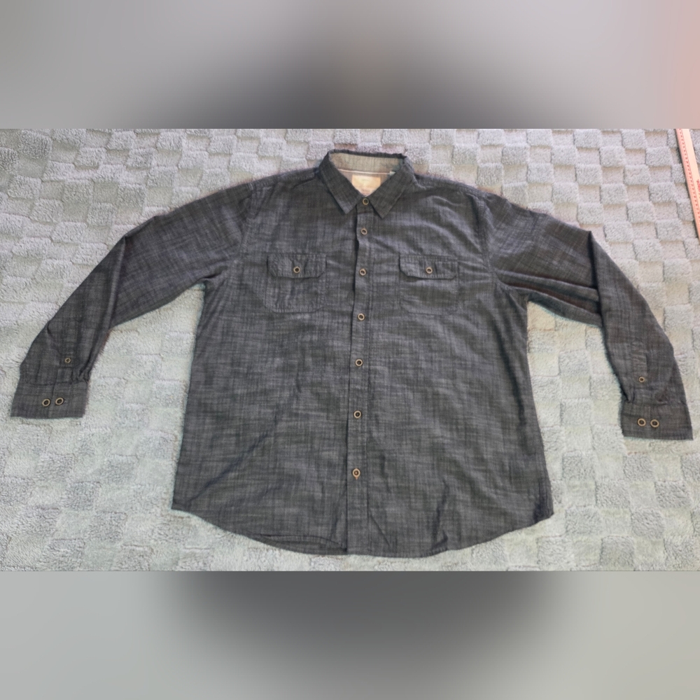 Original Weatherproof Vintage Men's XXL Black Cotton Button Down Shirt - Picture 1 of 10